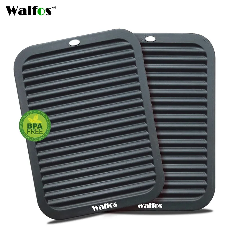 WALFOS Multi-Purpose Versatile Trivet Mat Flexible Silicone Hot Pad Silicone Trivets  Heat Resistant For Hot Pots and Pans