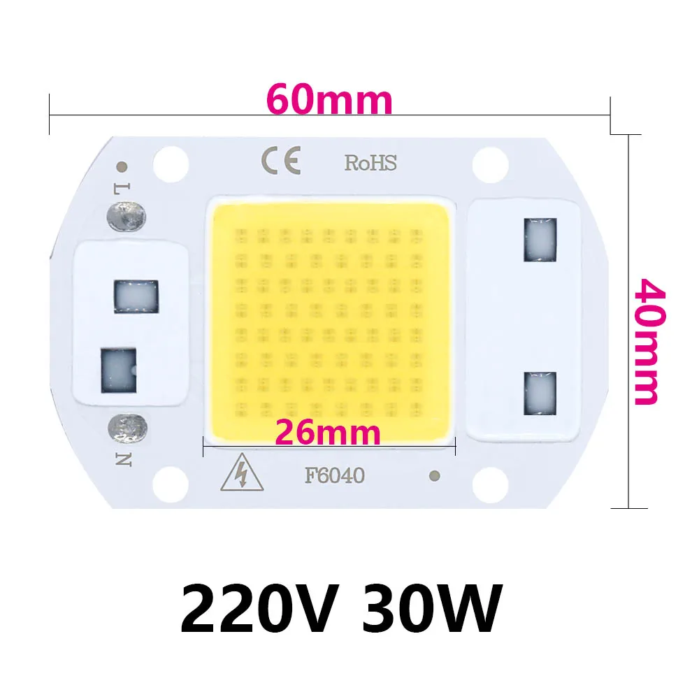 Imagem -03 - Chip Led de Espectro Completo para Crescimento Vegetal Lâmpada Chip Luz de Inundação sem Necessidade de Driver 220v 50w 30w 20w 10 Pcs