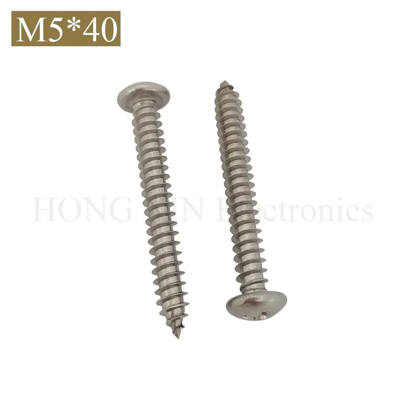 【 M5 * 40 】 304 Rvs Cross Phillips Pan Ronde Kop Zelftappende Schroef