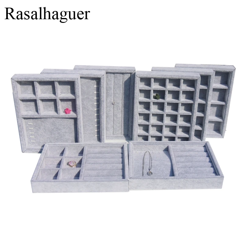 

Wholesale DIY Cases 20*15*3cm Gray Velvet Drawer Dividers Partition Organizer Tray DIY Stuff Jewelry Hair Band Storage Box