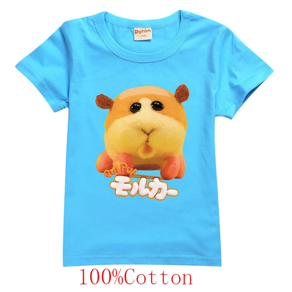 Japanese Anime Pui Pui Molcar Pig T Shirt Kids Summer Clothes Boys Girls Kawaii  Graphic Tees Children Casual Tshirt 2-13 Year