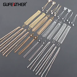 GUFEATHER M1066,jewelry accessories,pass REACH,nickel free,18k gold rhodium plated,copper,ear chain,jewelry making,10pcs/lot
