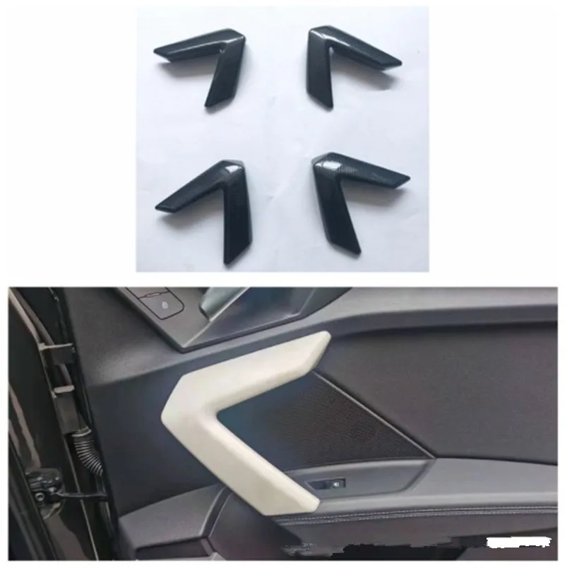 

For Audi A3 A3L 2021 ABS Carbon Fiber Car Inner Door Handle Bar Frame Cover Trim Car Styling Sticker