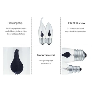 LED لهب شمعة مصباح E27 E14 E14 AC 220V الرجعية خمر الإضاءة 3W LED خيوط الديكور أعلى 6 مبيعات لمداخن المصابيح العتيقة - رقم 5