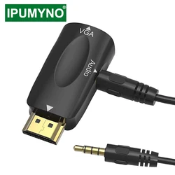 HDMI-Kompatibel Zu VGA Adapter Männlichen Zu Weiblichen Aux Audio Kabel Konverter PS4 TV Box Display Port PC Projektor fernsehen Extender