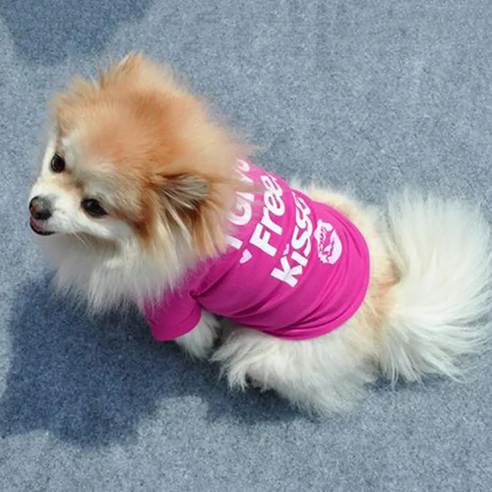 1Pc Dog T-shirt Casual Breathable Rose-red Lip Pet Dog T-shirt Small Cat Puppy Spring Summer Dog Shirt Vest одежда для собак