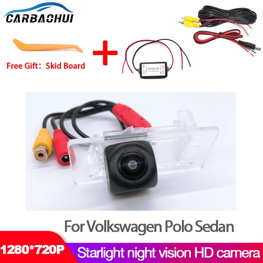 

HD 1280*720 Fisheye Rear View Waterproof Camera For Volkswagen VW Polo Sedan Car Vehicle Reverse Backdup Parking Accessories