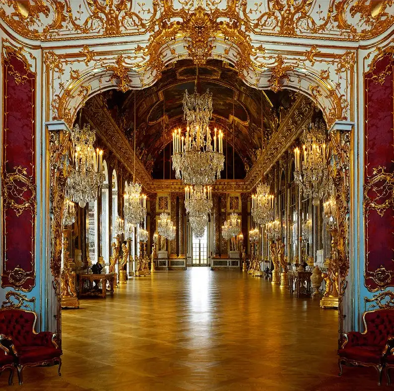 Regal Palace Royal Reception Chandelier Hall Prom Dance Engagement backdrops High quality Computer print wedding background