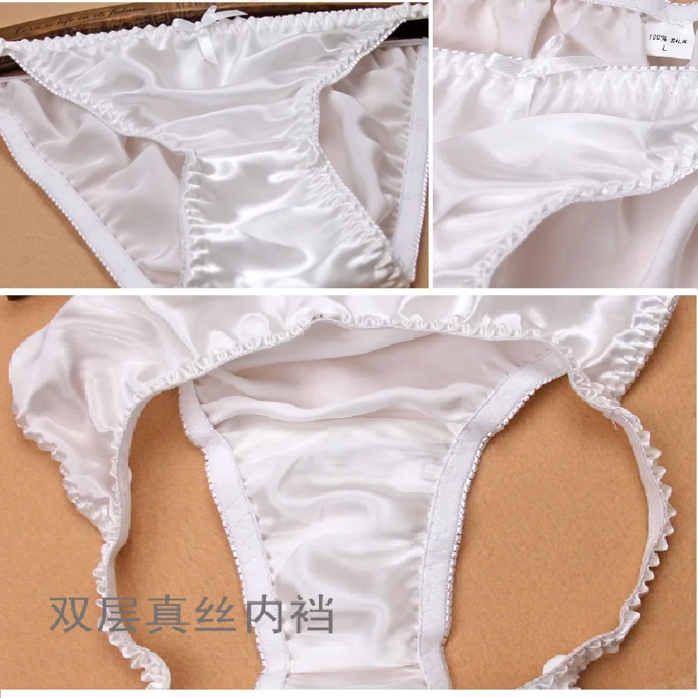 5pcs Womens 100% Silk Low-rise Panties Thongs Tanga Bikinis Underwear Lingerie Knickers Female Intimates Wholesale Lots Bottom