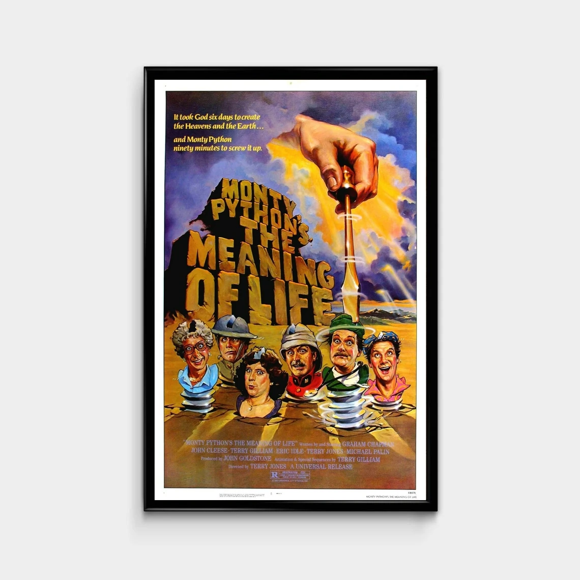 Póster de película The Meaning of Life de Monty Python, decoración del hogar, pintura de pared (sin marco)