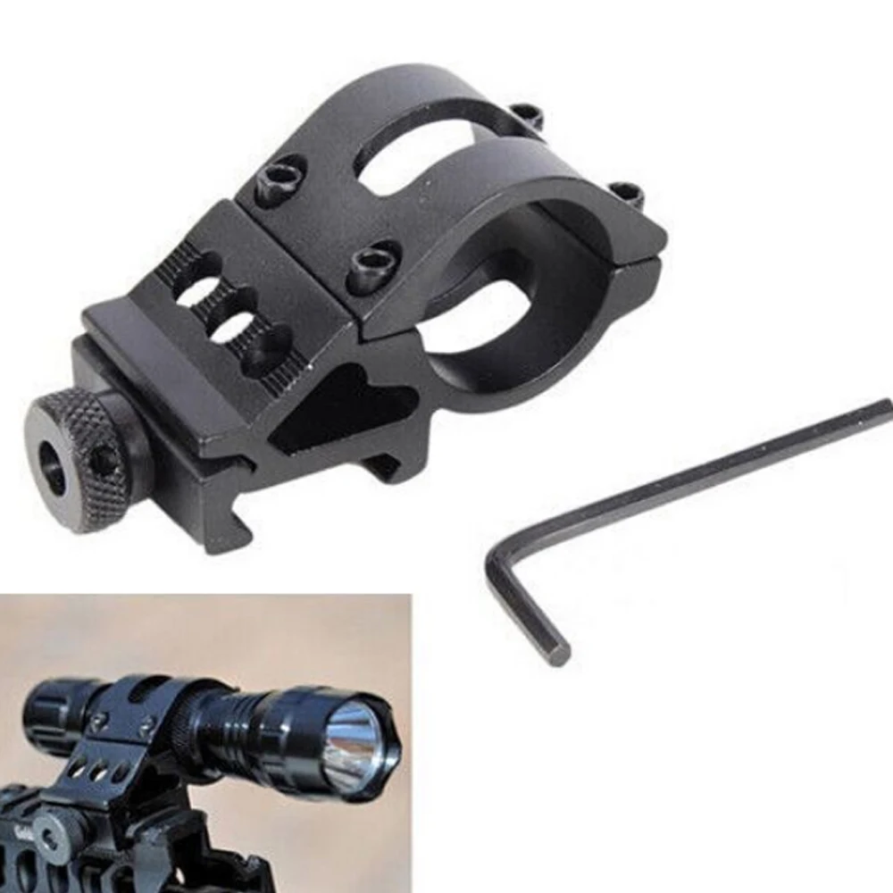 

Tactical Attachable Flashlight Holder Mount Clip Quick Release Sniper Flashlight Case Rifle Rail For Outdoor Hunting Accessories