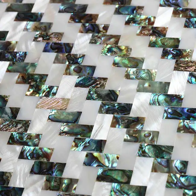 

Herringbone Luxury Abalone White Shell Tile Mother of Pearl Mosaic Backsplash MOPN009