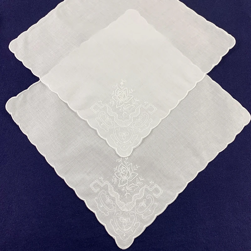 ladies handkerchief Towel Wedding Gift& Favors Bridal Handkerchiefs Ladies Hankies White Cotton Hanky