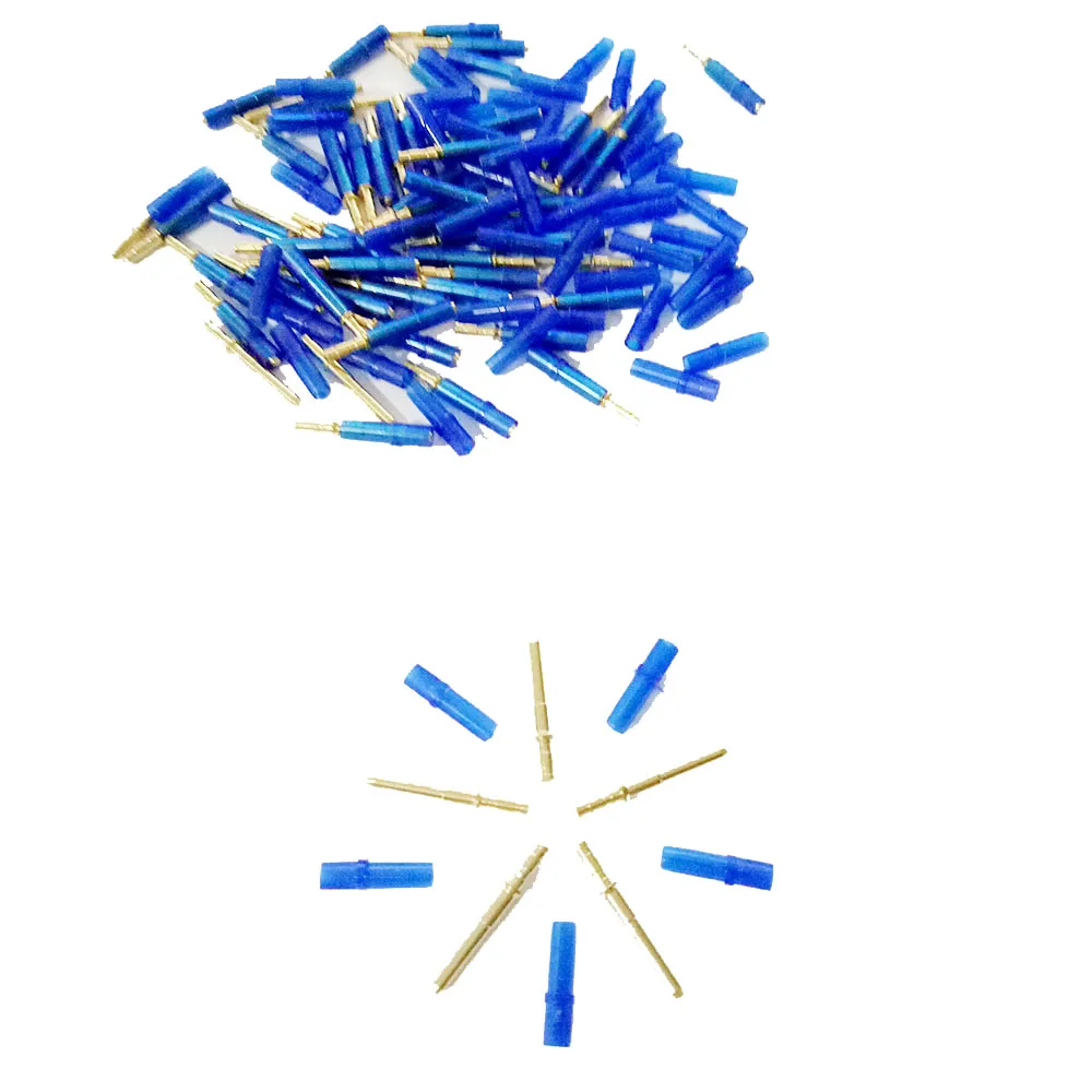 Petites Broches à Ongles de Conjonction en Laiton pour Laboratoire Dentaire, avec Manchon Bleu en Plastique sur Pierre, Nouveau Style, 980x18mm, 1.6