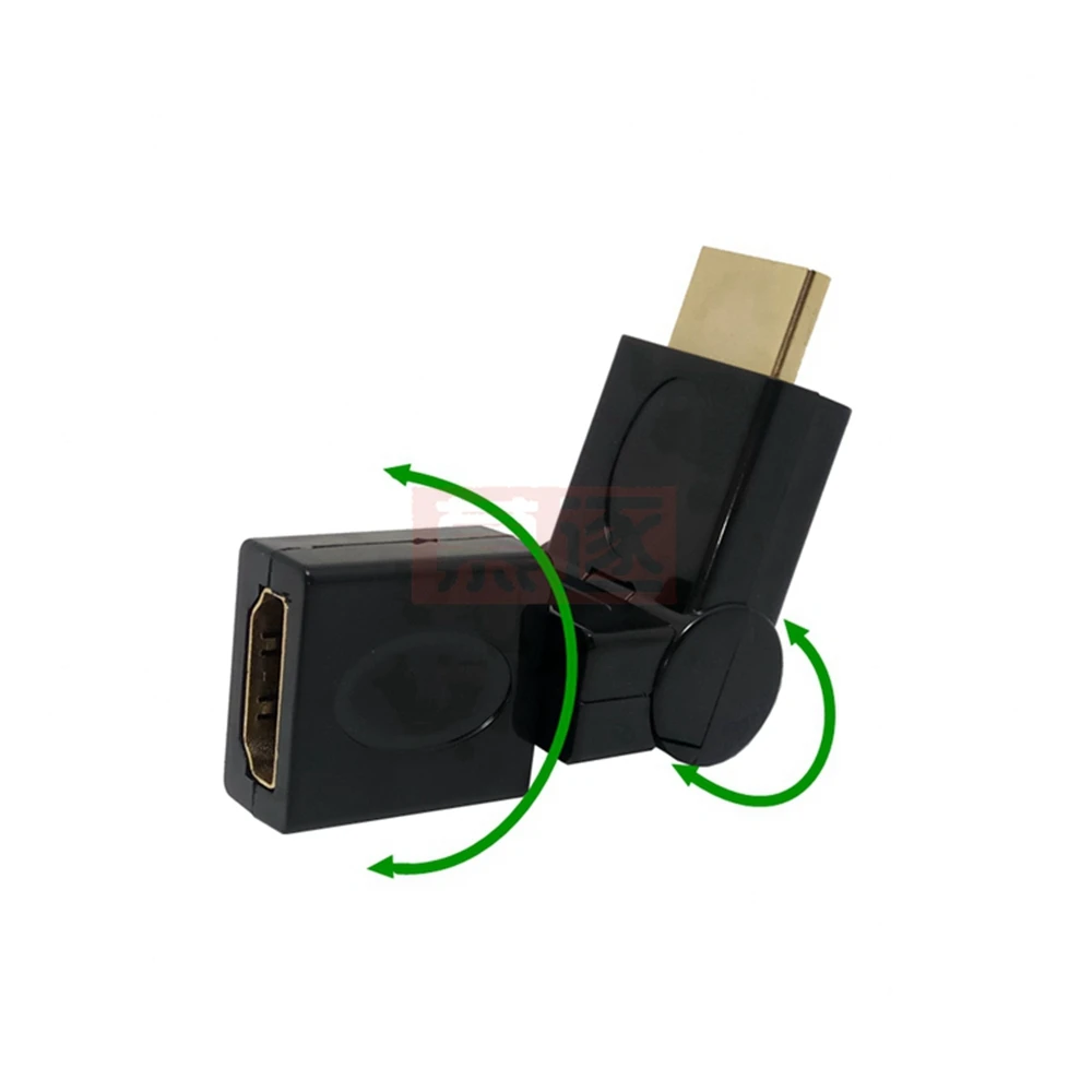 Vàng Überzogene Fieberhaft Ellenbogen HDMI-Kompatibel Männlichen/Weiblichen Adapter 180 ° 360 ° Horizontale Drehung HDMI Verläng