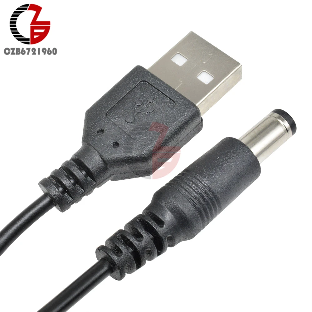 USB 2.0 Male A to DC 5.5mm x 2.1mm Plug DC Power Cord Socket Cable DC to USB Converter Adapter Cable for Power Charger