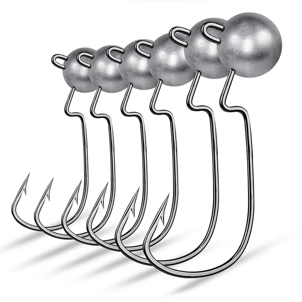 10 Stück Jigging Metallköder-Haken 3,5/5/7/10g Gewichte Breite Offset-Angelhaken Weiche Köder-Jigs mit Widerhaken für Barsch-Angeln – Detail 3