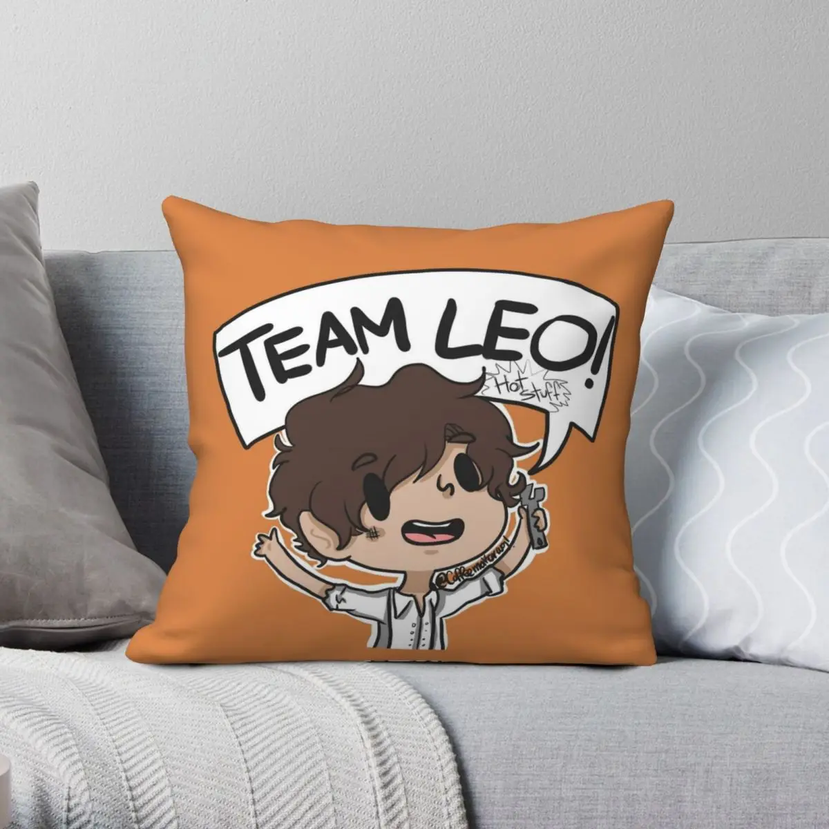 

TEAM LEO Square Pillowcase Polyester Linen Velvet Printed Zip Decor Room Cushion Cover Wholesale