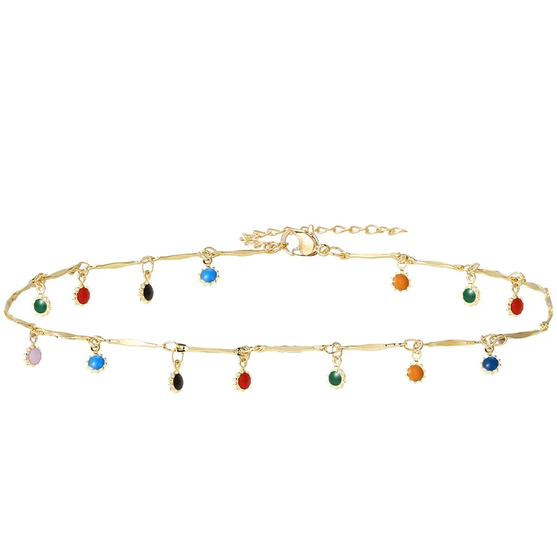 Collar de borla de Color caramelo Simple para mujer, colgante estético que combina con todo, joyería, Gargantilla, accesorios para el cuello, cadena