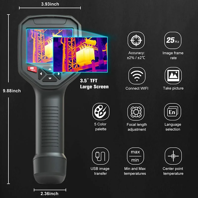 A-BF Infrared Thermal Imager RX-700 WIFI Industrial Thermal Camera PCB Circuit Heating Pipe Detection -20°C~550°C HD Pixels 