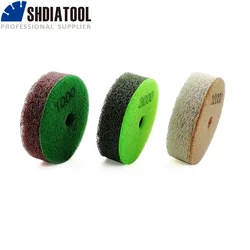 SHDIATOOL 3pcs/pk Dia 80mm/3inch Diamond Sponge Sanding Disc For Soft Stone Marble Artificial Stone Polishing Pads