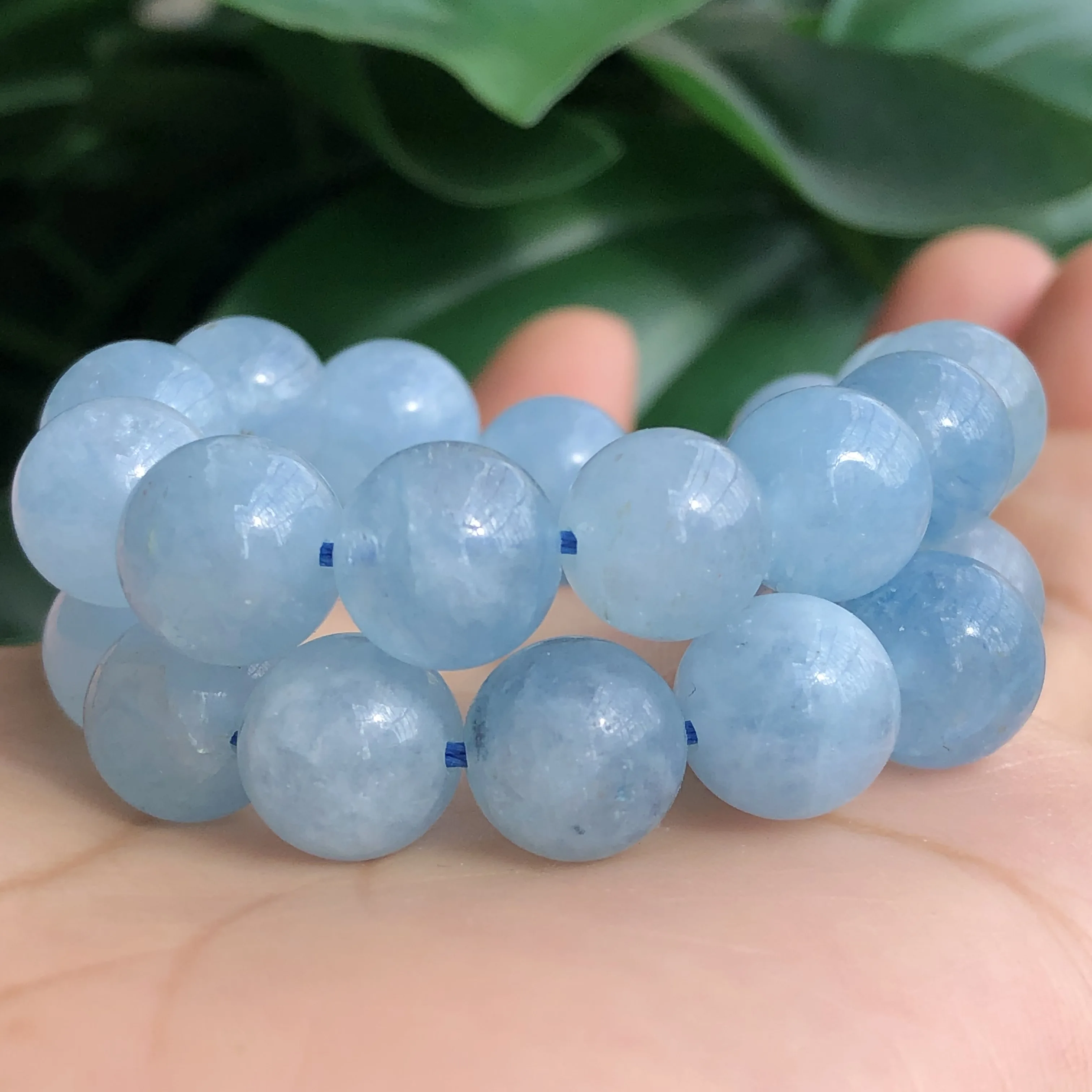 Natural Stone Aquamarines Beads Round Loose Spacer Beads For Jewelry Making DIY Bracelet Accessories 6/8/10MM 15