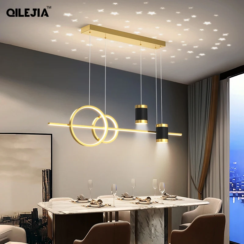 220V Nordic Starry Pendant Light Modern Luxury Dining Room Lamp Creative Decorative Table Chandelier Multi-mode Hanging Lighting