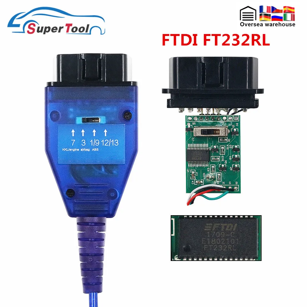 Best 409.1 FTDI FT232RL Chip V 409 OBDII Auto Scanner Cable Car Ecu Diagnostic Interface 4 Way Switch For Multi-brand cars