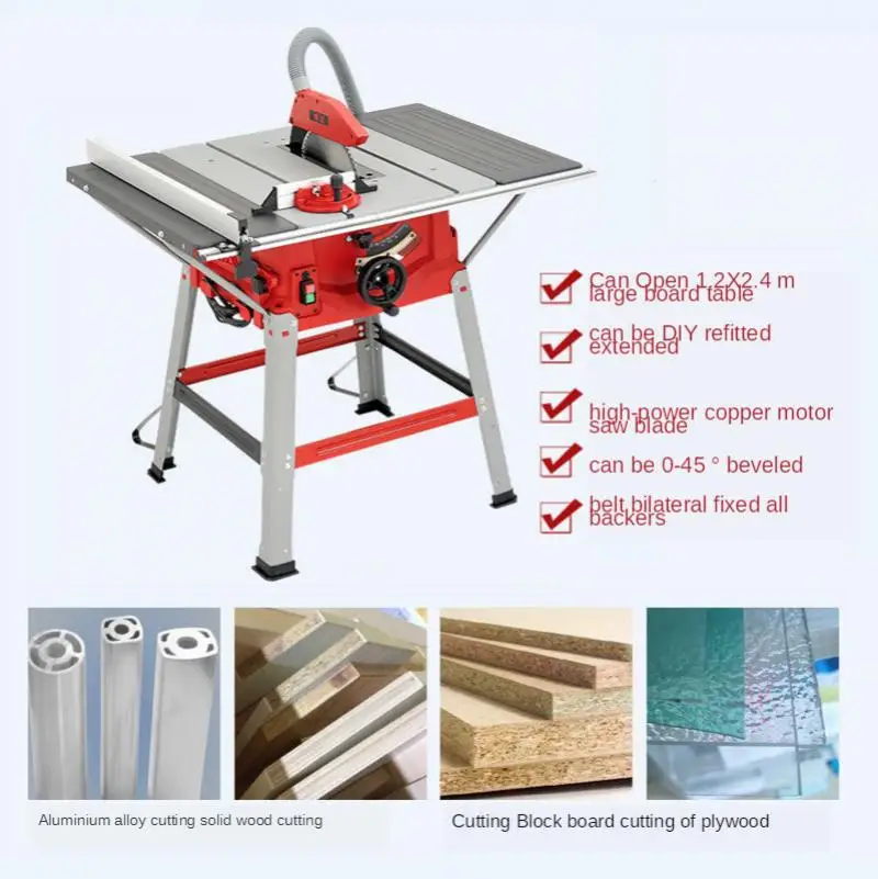 10 Inch Dust-Free Saw Sliding Table Saw Panel Saw Multifunctional Woodworking Miter Saw Cutting Machine Circular Saw Machine