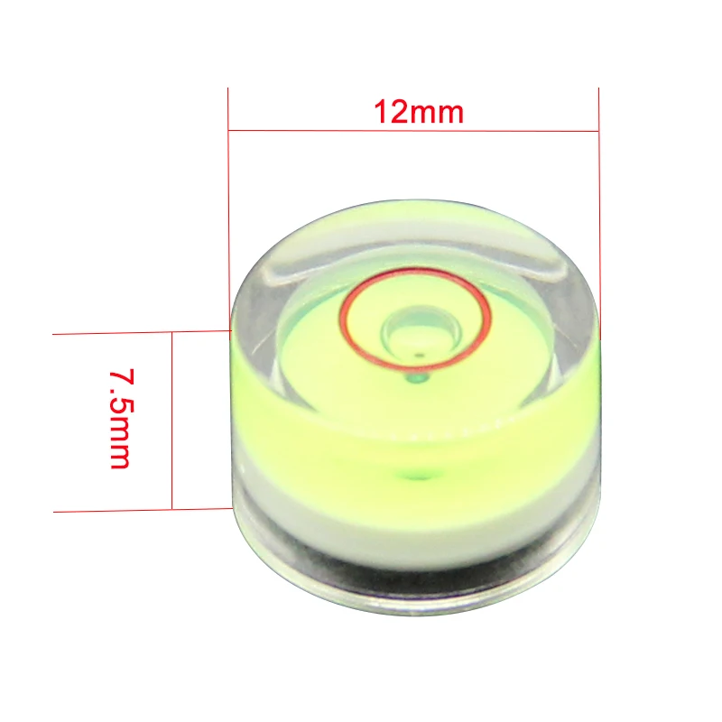 (100 Stuks/partij) 12*7.5Mm Bubble Niveau Hoge Precisie Niveau Ronde Niveau Bubble