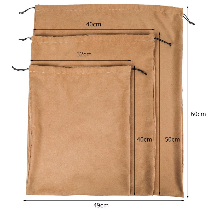 White Bag Dust Pocket Storage Drawstring bag Anti-dust Bag Environmental Clothing Shoes storage bag Flannel Brown Large