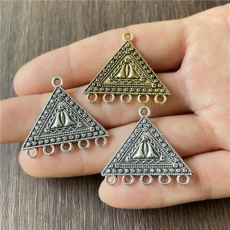 10pcs alloy equilateral triangle pendant buckle DIY production necklace bracelet connection piece wholesale metal accessories