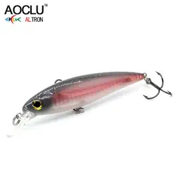AOCLU-Sinking Minnow Hard Bait, VMC Hook,Wall Hologram, Moving Balls, Rattle Boat, Trout Killer, Deep Diving, 1.0m, 100mm, 12.4g