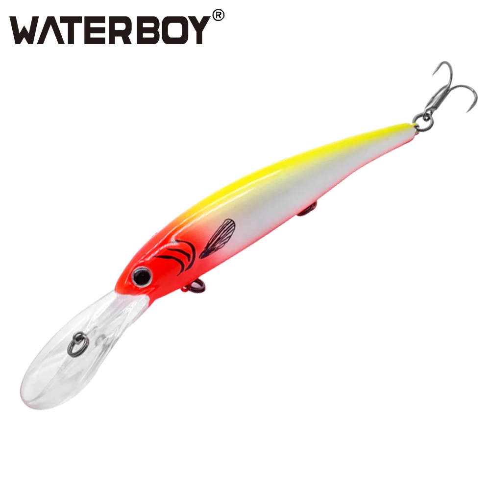 Băng Cướp Sâu Walleye Crankbaits 12Cm 20G Dài Môi Minnow Mồi Dụ Cá Wobbler Bơi Nhân Tạo Pesca Cứng Mồi Câu Cá