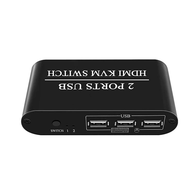 4K HDMI KVM Switch 2 In 1 Out 3 USB Port HDMI1.4 KVM Switcher Splitter for Keyboard Mouse Printer Monitor For 2 PC Sharing