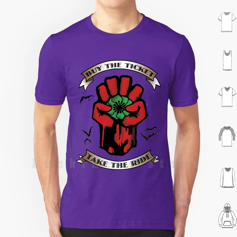 Buy The Ticket Take The Ride T Shirt Big Size 100% Cotton Hunter S Thompson Hst Dr Fear And Loathing Fear Loathing Fear And