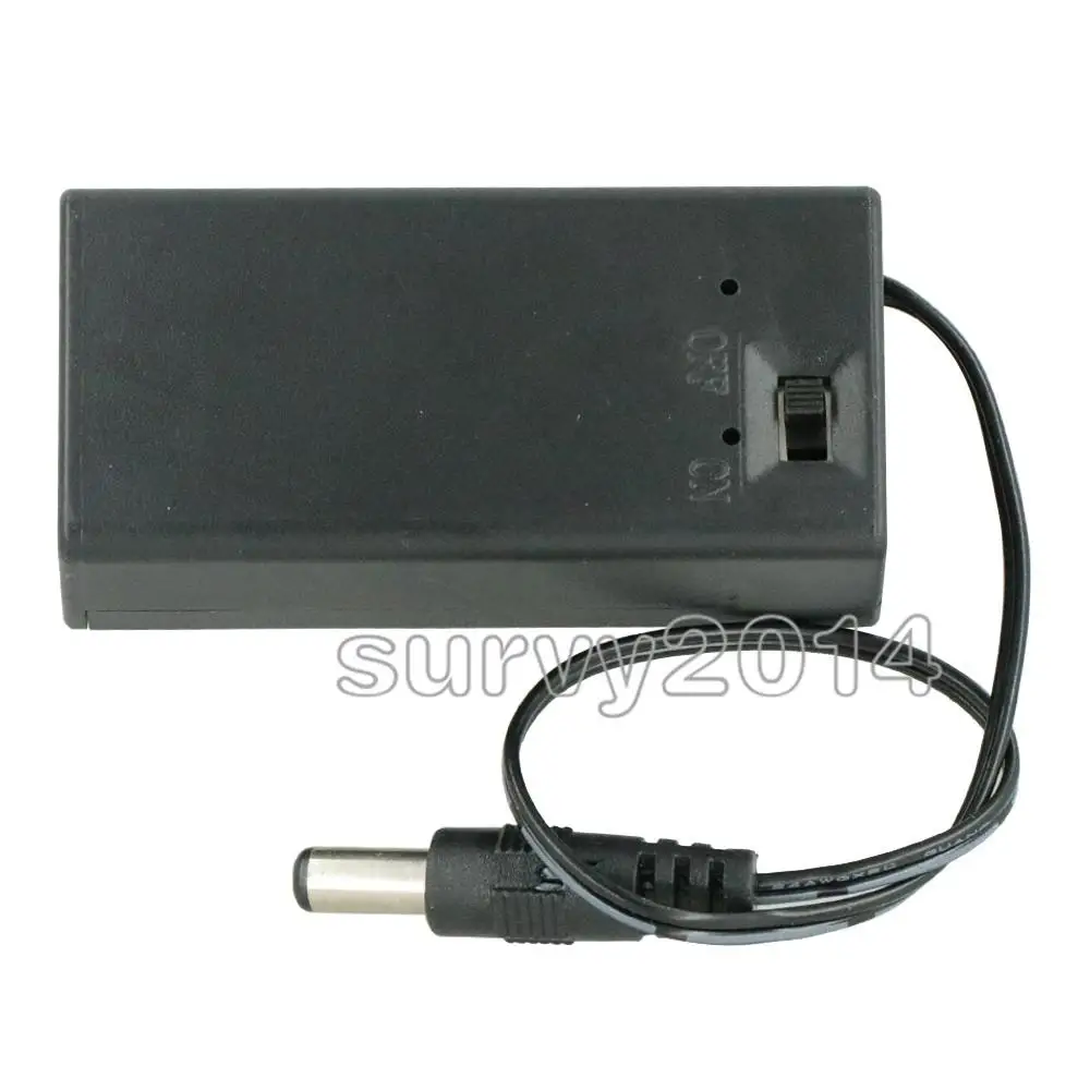 Boîtier de support de batterie PP3 9V, couvercle de commutateur marche/arrêt avec prise DC 2.1mm