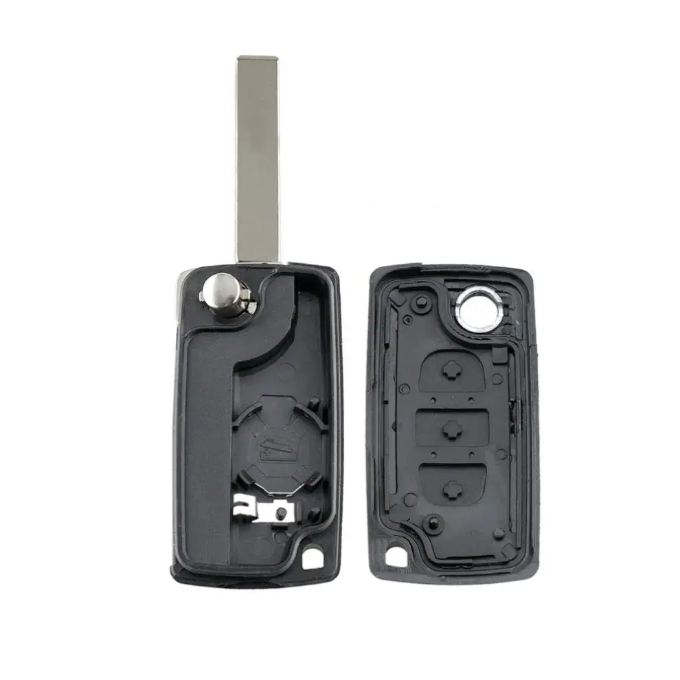 Remote Key Case For Citroen C2 C3 C4 C5 C6 Flip Folding Key Shells with Uncut 2/3/4 Buttons For Peugeot 207 307 407 308 407 607