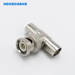 T Type tee BNC Adapter BNC Splitter Connector Coupler BNC male to 2 Female connector 50pcs