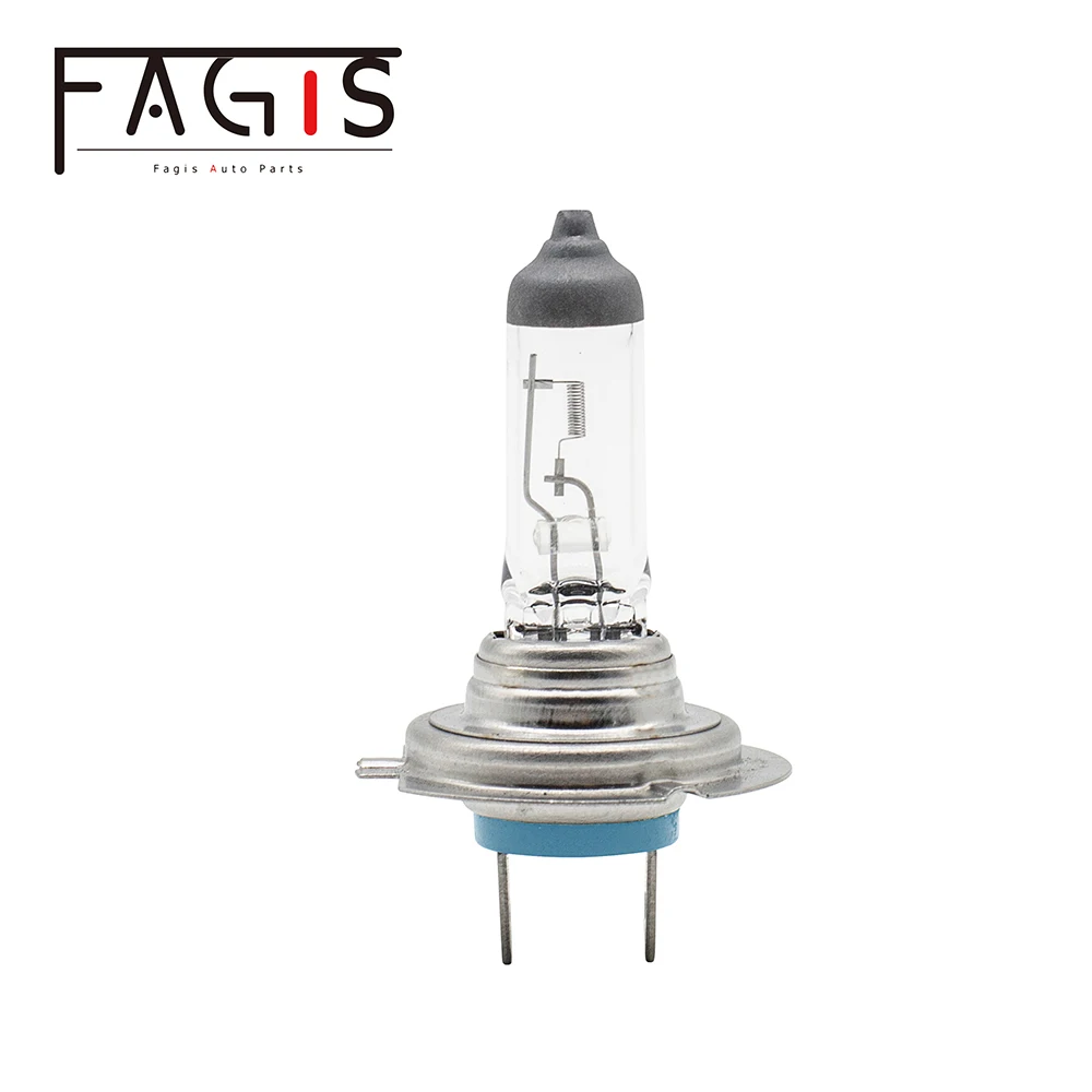 Fagis 2 Pcs US Brand H7 12V 55W White Car Headlight Auto Halogen Bulbs UV Quartz Glass Head Lamps Low/High Beam Lights