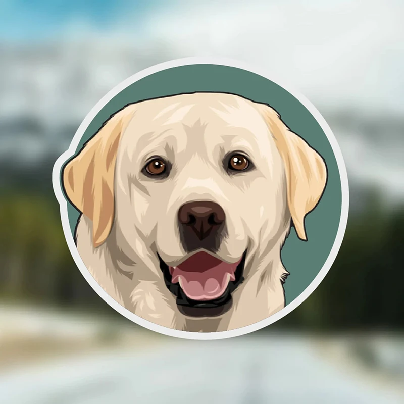 

32847 # Yellow Labrador Dog 13 Cm/17 Cm Self-adhesive Decal Car Sticker Waterproof Auto Decors on Bumper Rear Window Laptop