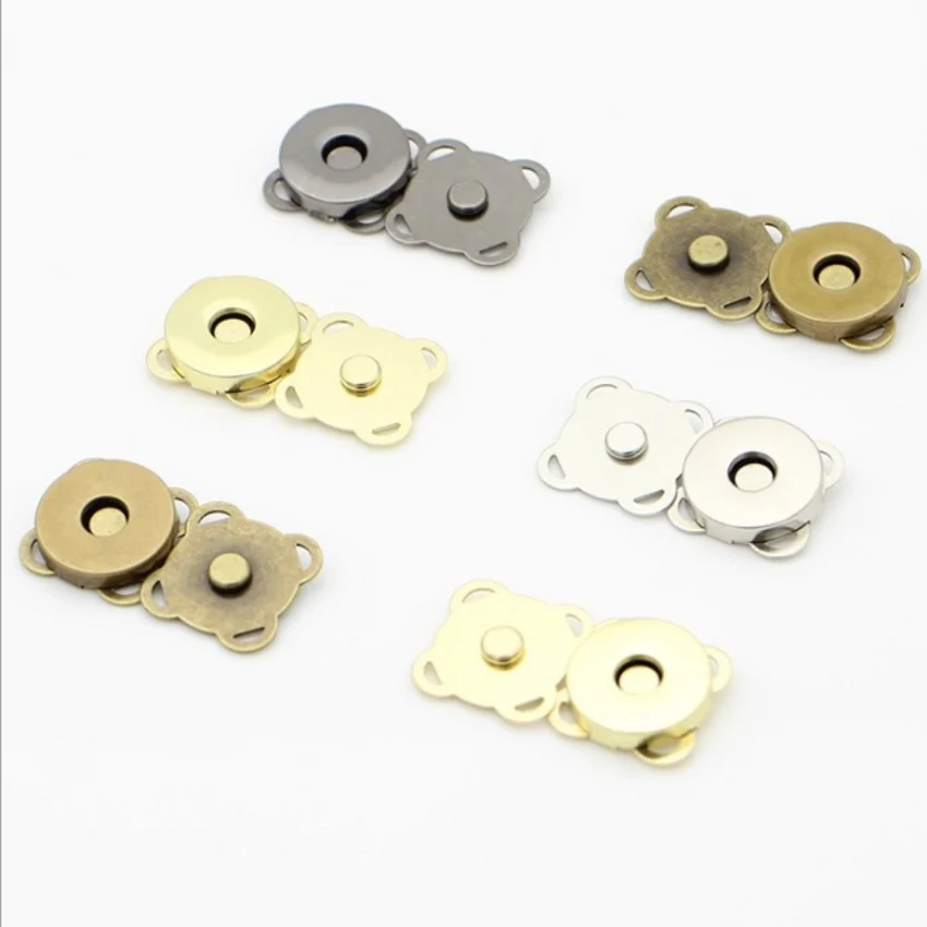 5Sets Square Metal Buttons Magnetic Purse Snap Clasps/ Closure for Purse Handbag 20x20mm