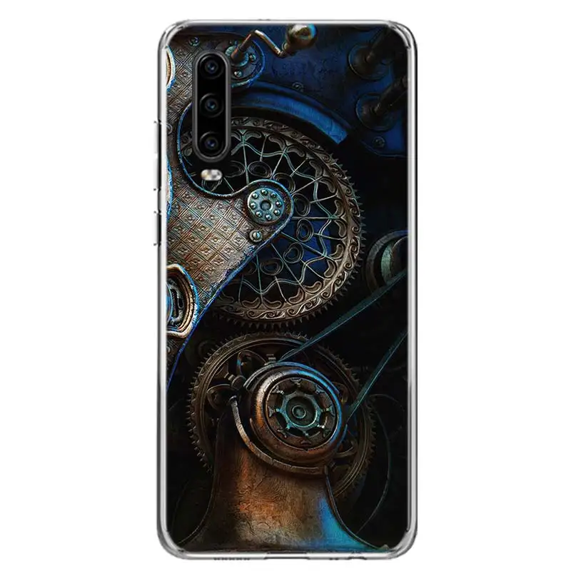 Steampunk Gear Mechanical Cover Phone Case For Huawei P30 P20 P10 P40 P50 Pro Mate 20 40 30 10 Lite Popular Fundas Art Gift