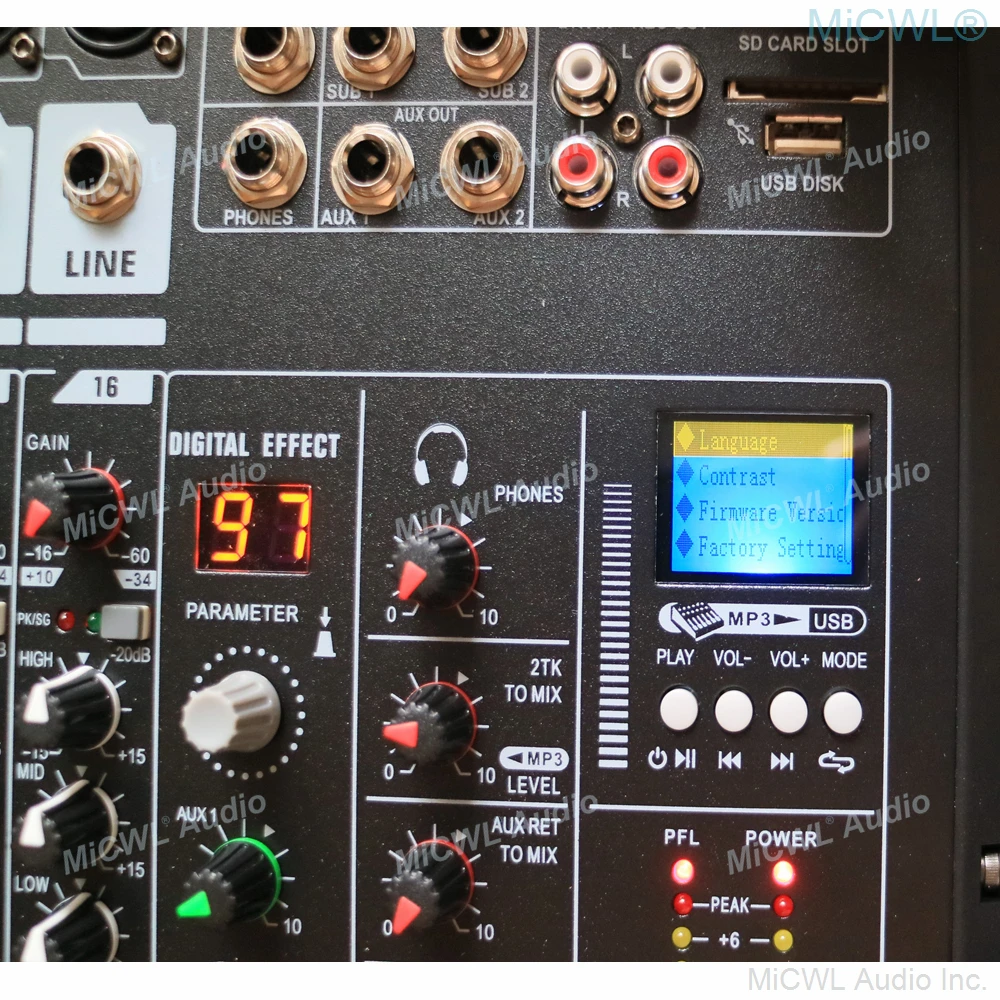 MiCWL TX8-خلاط رقمي احترافي للميكروفونات ، وحدة تحكم للمزج ، مجموعة مزدوجة ، 8 قنوات