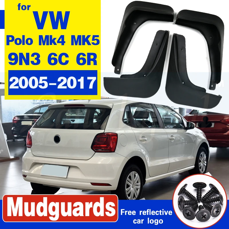 for Volkswagen VW Polo Mk4 MK5 9N3 6C 6R 2005~2017 Fender Mud Guard Flaps Splash Flap Mudguards Accessories 2006 2010 2015 2016