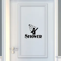 Creative SHOWER Pattern Wall Sticker Decor Decals Home Decorations Bathroom Removable Vinyl Art Decorative Door Sticker