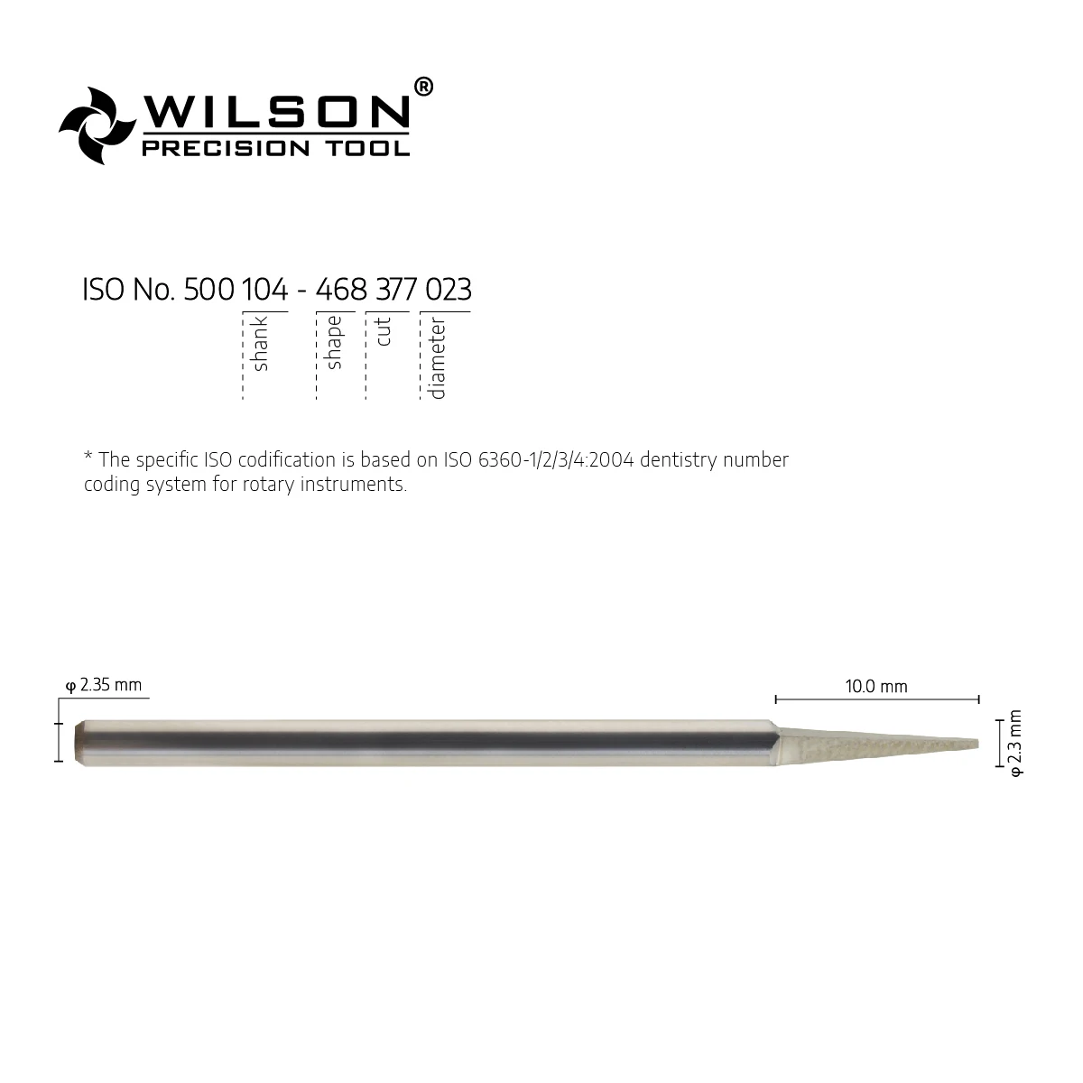 WilsonDental 5002003-ISO 468 377 011 Tungsten Carbide Tri-Cutter Burs Used For Resin