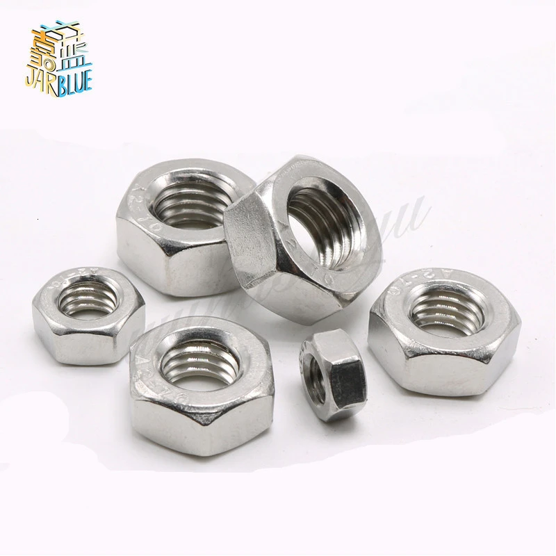 1/50/100pcs A2 304 Stainless Steel Hex Hexagon Nut for M1 M1.2 M1.4 M1.6 M2 M2.5 M3 M4 M5 M6 M8 M10 M12 M16 M20 M24 Screw Bolt