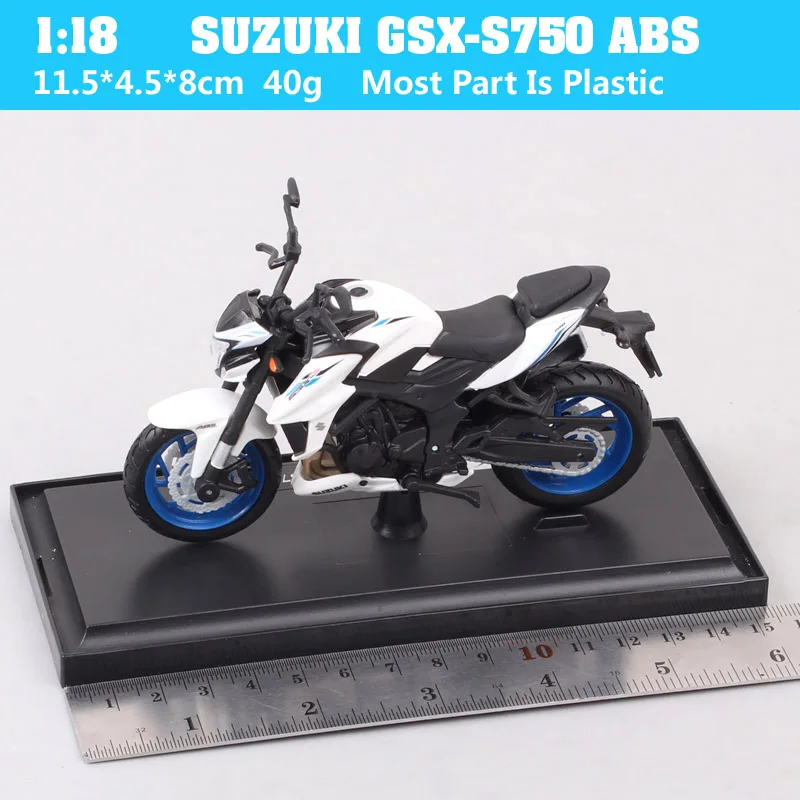 Maisto 1/18 Scale Mini SUZUKI GSX-S750 ABS GSXS750 Bike Model Diecasts & Toy Vehicles Street Motorcycle For Kids Miniature Hobby