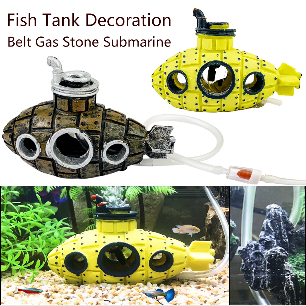 Aquarium Decoration Micro Landscape Resin Submarine Ornamento Aquarium Fish Tank Decoration Bubble Stone Air Pump Accessories